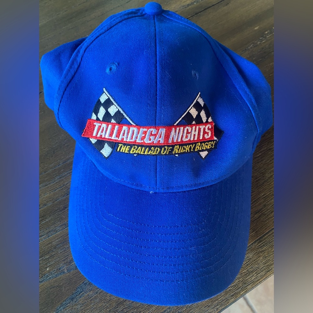 Ricky Bobby talledega nights speed racing nascar style blue hat cap SnapBack